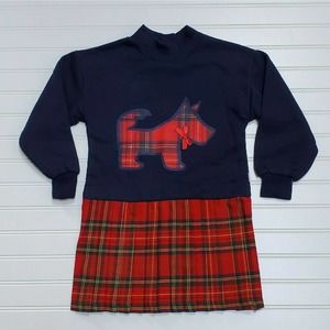 Milton Funwear Plaid Scottie Dog Dress